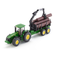Siku 1954 John Deere met aanhanger houttransport 1:50